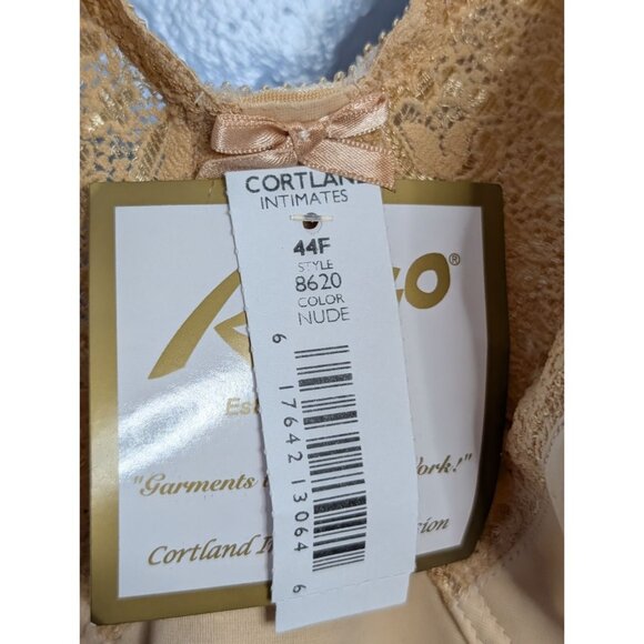 Rago Womens Lace-Trimmed Nude Bodysuit Size 44F Style 8620 - Picture 2 of 10